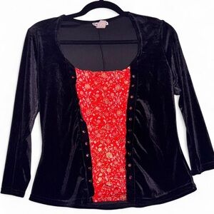 Rave City black velvet gothic style corset top SZ L